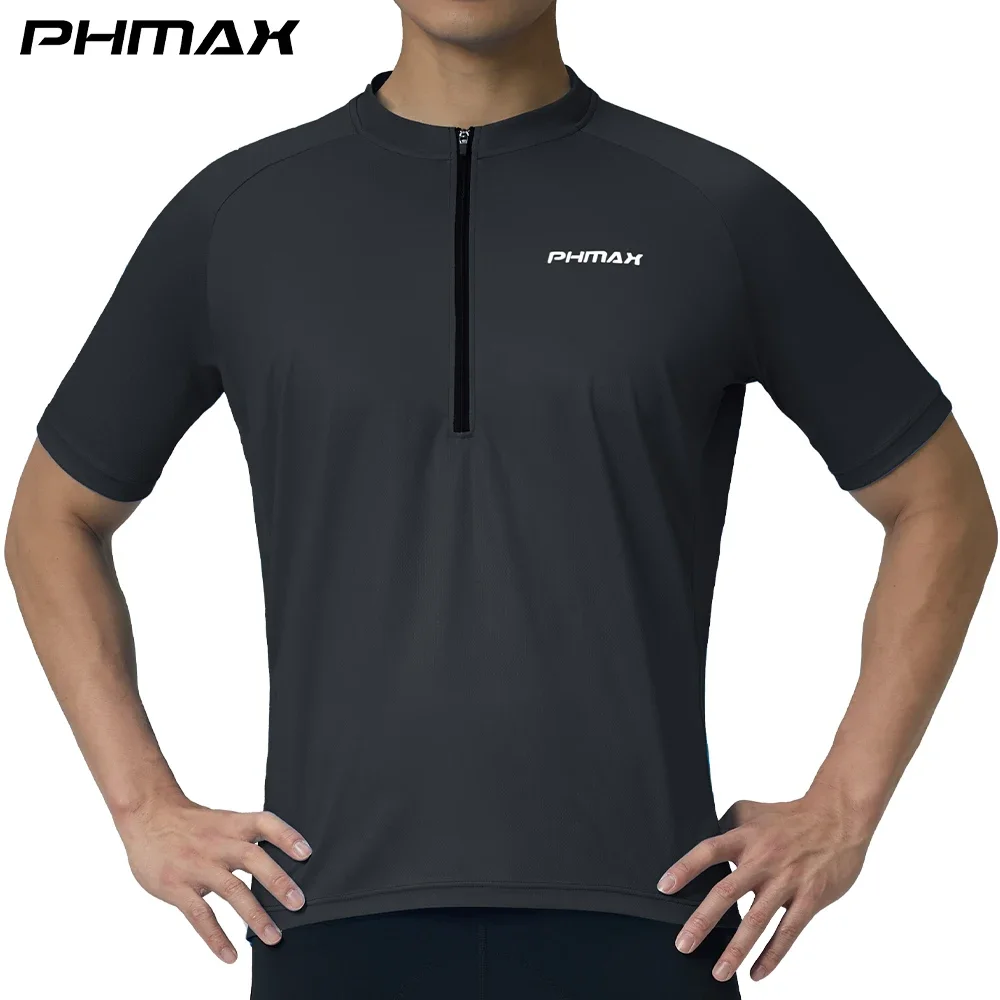 

PHMAX Мужская одежда для велоспорта с короткими рукавами, крутая летняя одежда для велоспорта, дышащая рубашка PO, быстросохнущая дышащая верхняя одежда