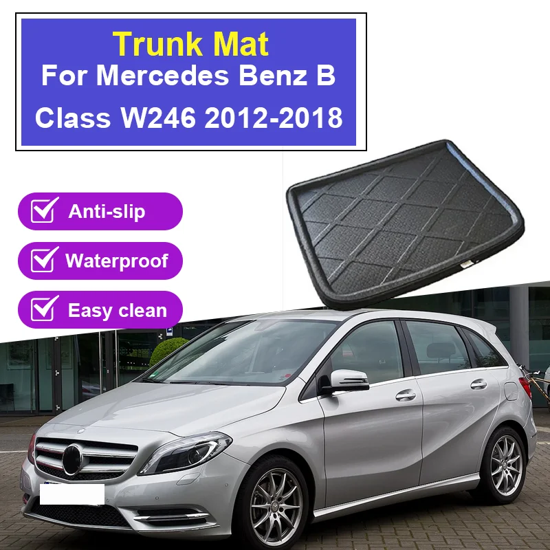 Auto Baule Posteriore Zerbino EVA Per Mercedes Benz Classe B W246 2012-2018 Anti-slip Zerbino Cargo Tronco Boot Vassoio Pavimento Tappeto Parti di Accessori