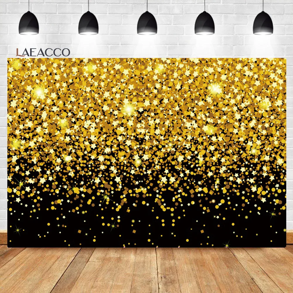 Laeacco Black and Silver Backdrop Glitter Bokeh Spots Wedding Party Decor Shiny Sparkle Birthday Portrait Photography Background