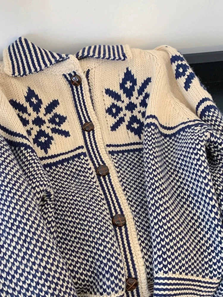 

Cardigans Graphic Sweaters Womens Autumn Mink-Like Seoulish-Style Midi-Length Grid Ribbing Harajuku Mohair Boxy Neck Front-Open