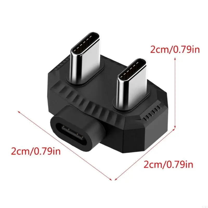 USB C Female to Double Type C Interfaces Male Adapter Support Fast Charging and Data Transfer for Tablets, Laptops