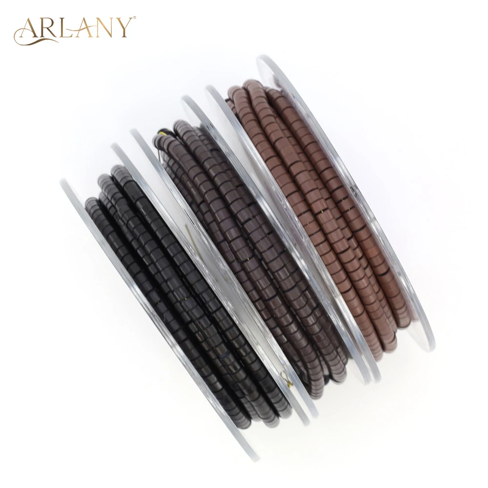 ARLANY 1000Pcs 4mm Pre-loaded Silicone Micro Lined Rings Beads Premium Microlinks Beads for I Tip Hair Extensions Wefting Extens