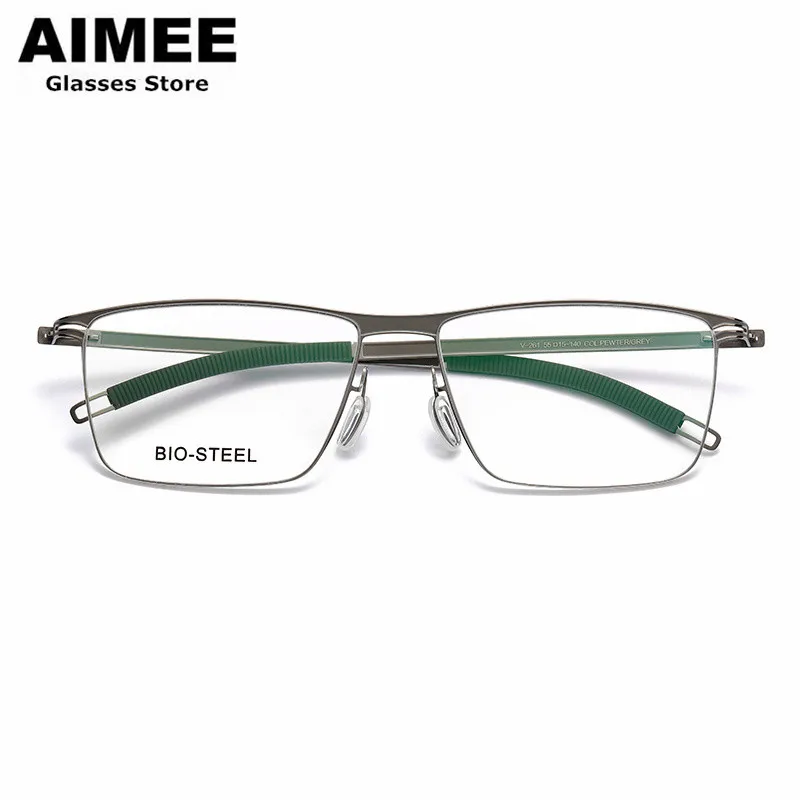 Norway Design Titanium Acetate Ultralight Glasses Frame Men Women Square Screwless Business Prescription Eyeglasses Optical Gafa