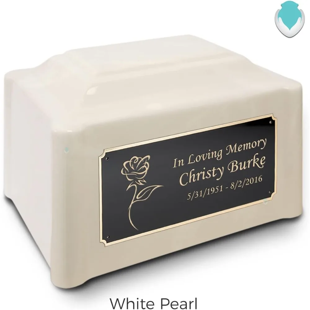 جرة حرق مخصصة للبالغين منقوشة من الرخام المزروع بتصميم الورد - تحية الورد الصيفي