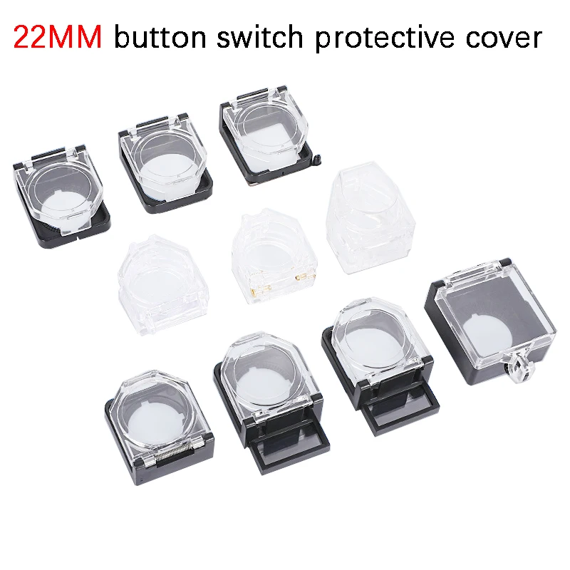 22mm button switch protective cover dust cover flap round flat button square hole back belt