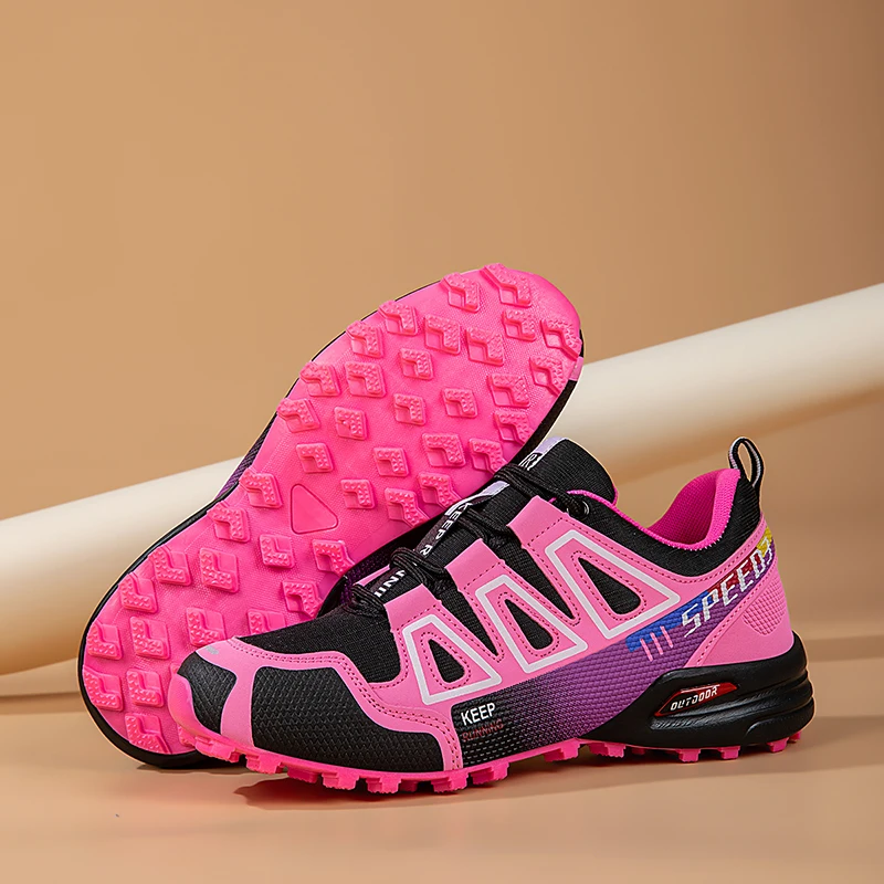 

Women Hiking Shoes Breathable Cushioning Outdoor Walking Travel Shoes Ultralight Lace Up Climbing Bicycle Running Sneakers