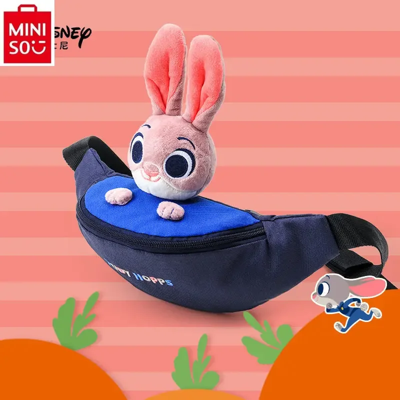 MINISO Disney Judy Rabbit Student Waist Bag Cute Cartoon Spersonalizowana wielofunkcyjna torba na telefon z przekątną krzyżową