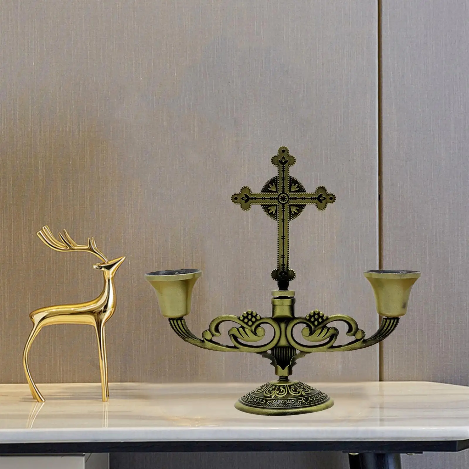 Metal Candle Stick Holder Elegant Candelabra Christian Stand Candelabrum