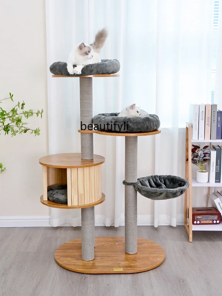 Wooden Cat Climbing Frame Cat Nest Integrated Vertical Climbing Rack Cat Scratch Board