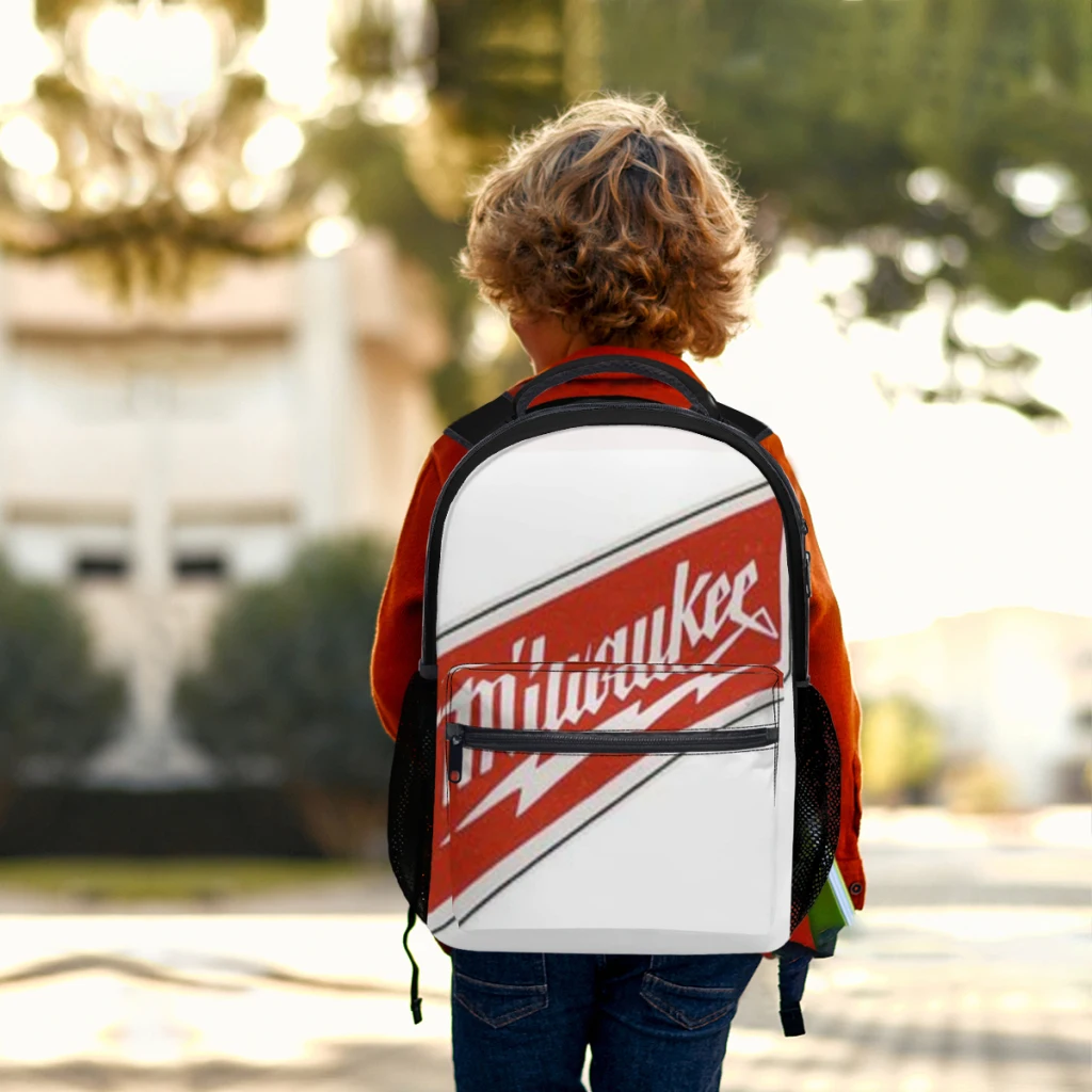 Mochila escolar Miilwaukee para niños, mochila para estudiantes de gran capacidad, mochila para estudiantes de secundaria de dibujos animados de 17 pulgadas