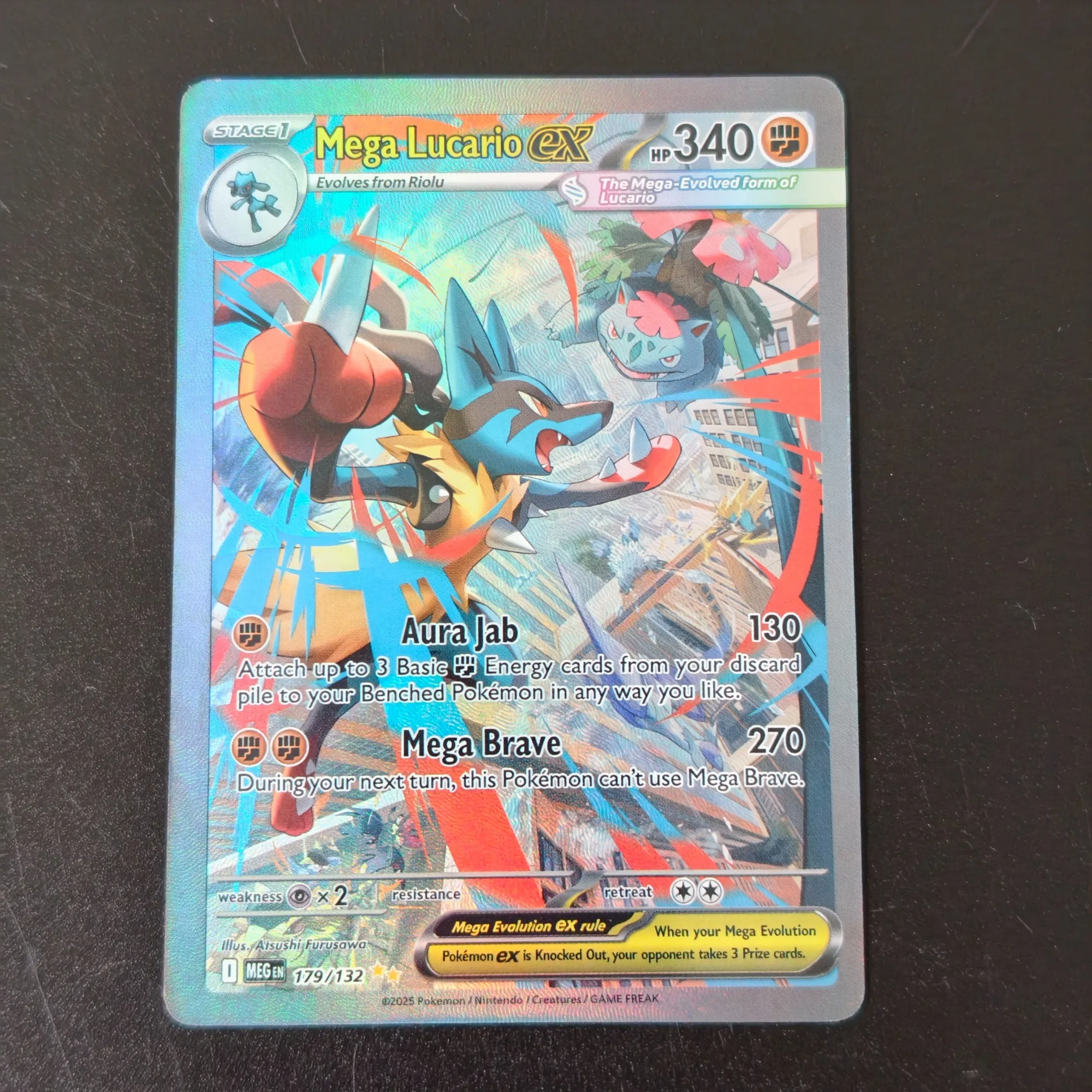 Proxy TCG Pokemon Mega Evolution ex SAR Full Art Holo Cards Mega Venusaur Gardevoir Lucario Kangaskhan Anime Collection Cards view 3