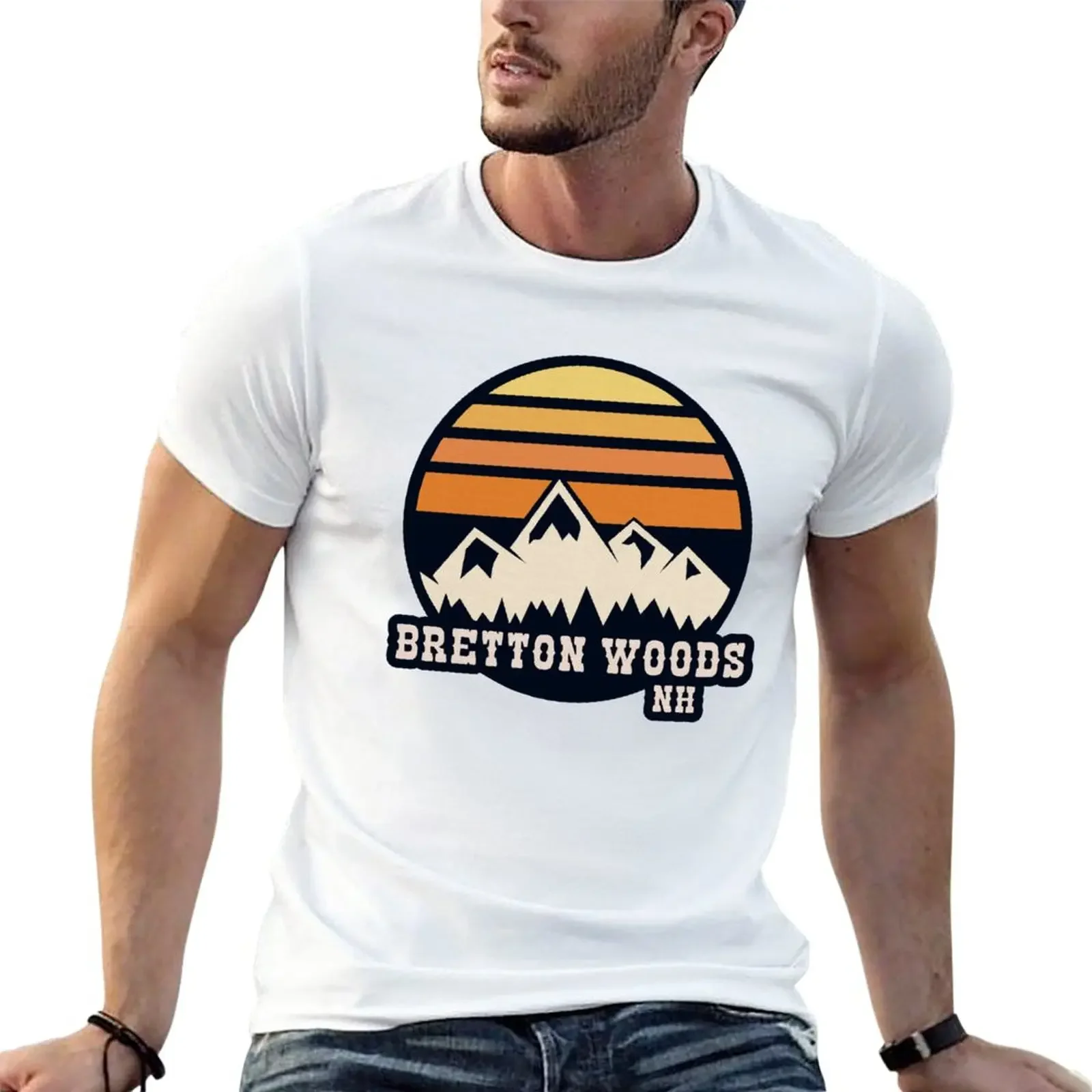 Bretton Woods Vintage T-Shirt plus size tops anime black t-shirts for men