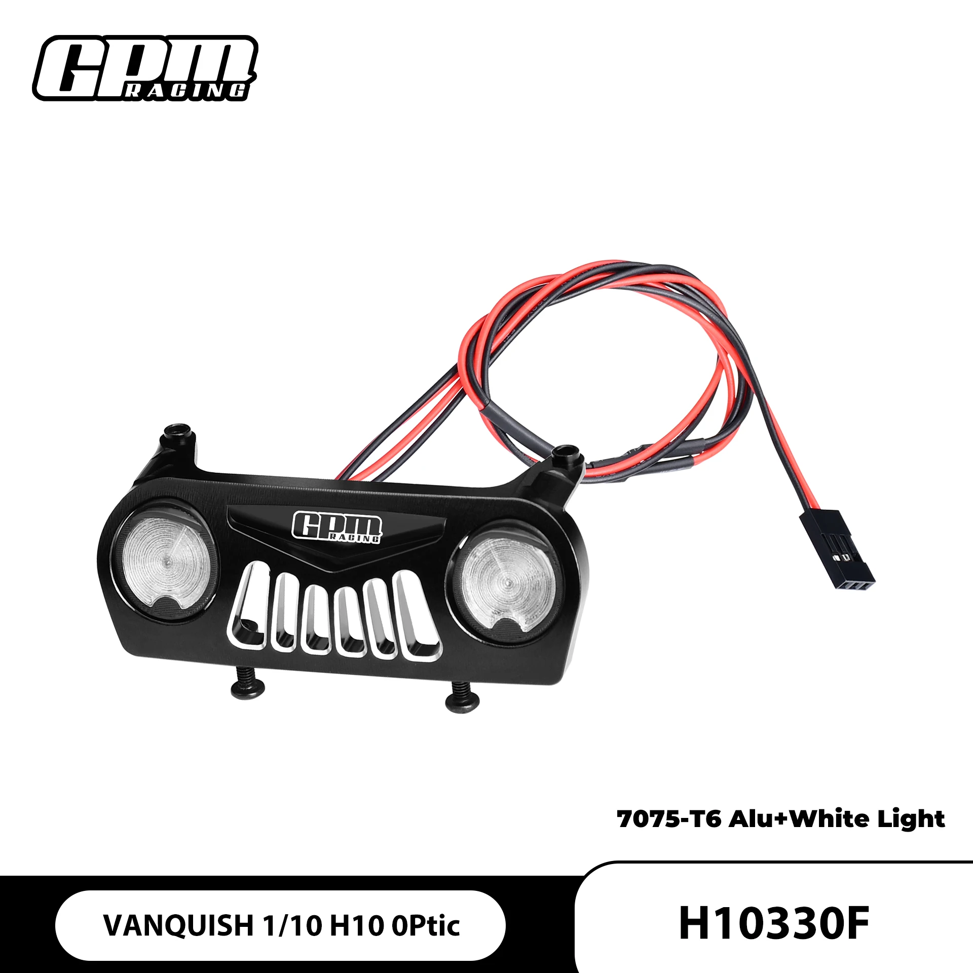 GPM 7075 Alloy Front Bumper With White LED Light For VANQUISH 1/10 H10 OPtic VPS09027