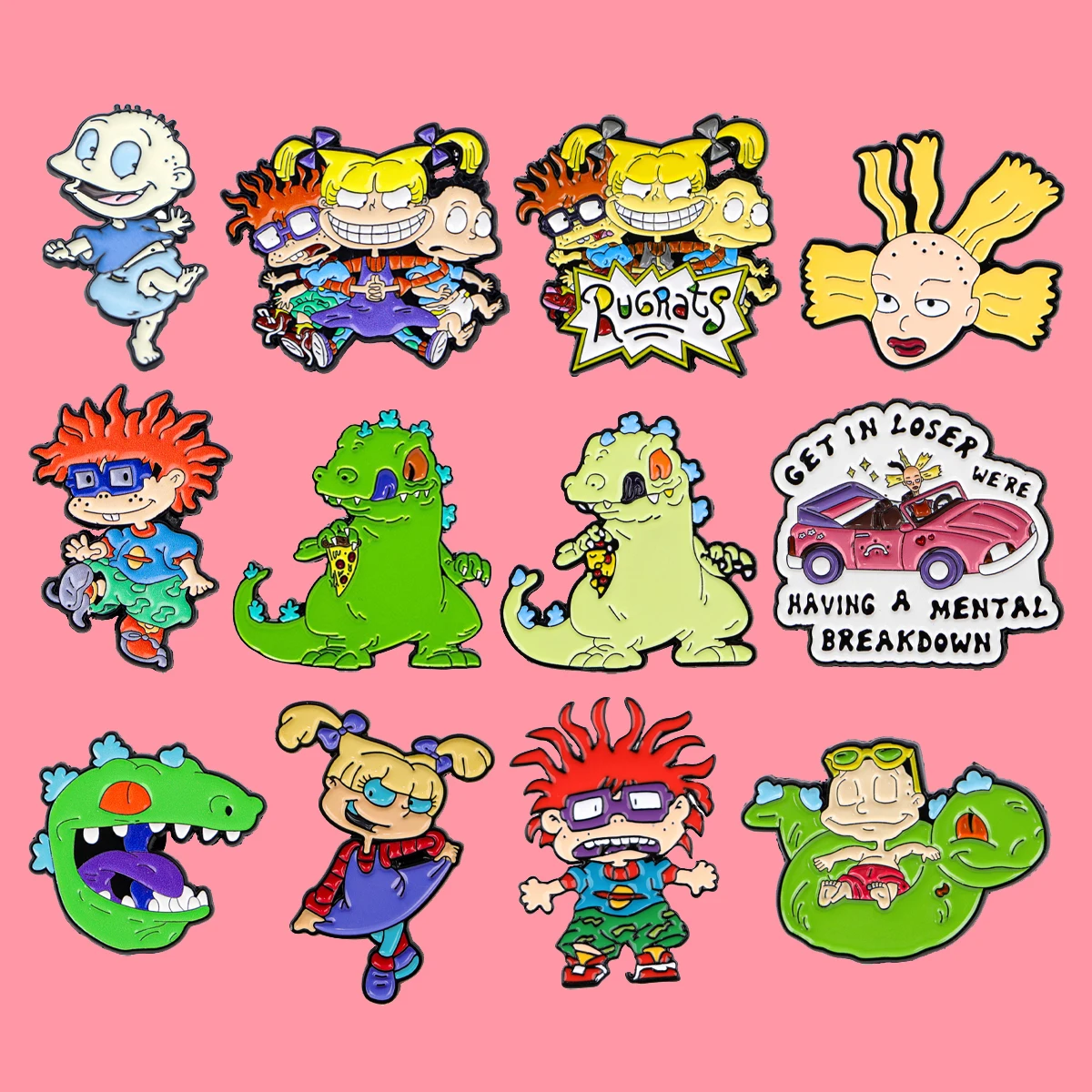 Cartoon Anime Figures Enamel Pins Funny Dinosaur Brooches Lapel Pin Badge on Backpack Clothing Accessories Fashion Jewelry Gifts