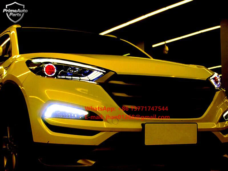 Car Head Lamp for Tucson Headlights 2015-2018 New Tucson LED Headlight Day Running Light H7 LED Bi Xenon Bulb Car Accessories