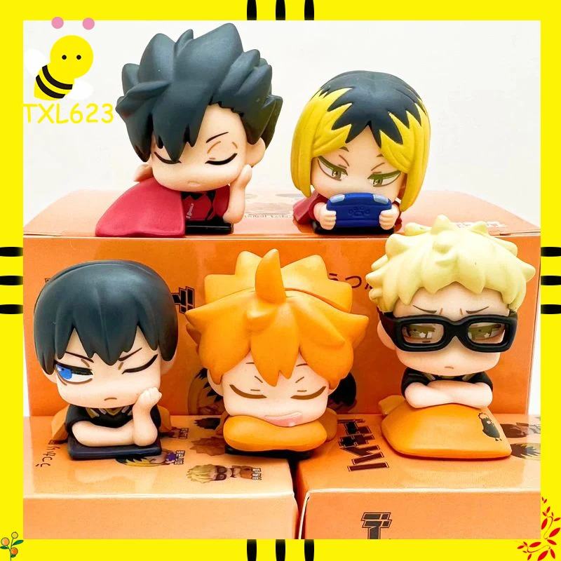 

Hot Haikyuu!! Sleep Series Mini Anime Figure Hinata Shoyo Kei Tsukishima Kozume Kenma Tetsurou Kuroo Collectible Model Toys
