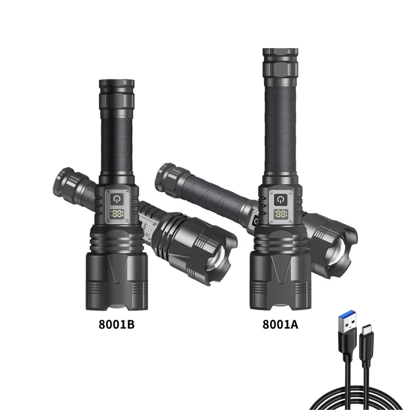 XHP360 High-Intensity Flashlight TYPE-C USB Digital Battery Level Display Bright 60W High-Intensity Long-Range Flashlight