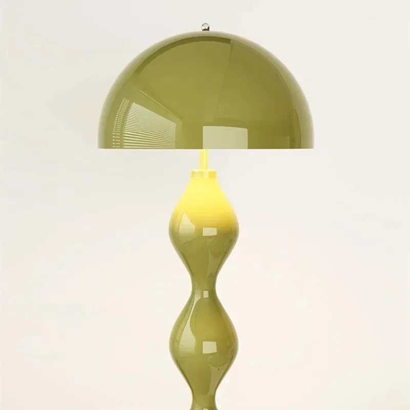 Black Iron Floor Lamp Mushroom Lamp Stand for Bedroom Bedside Sofa Corner Home Decoration Living Room Smooth Color Floor Light