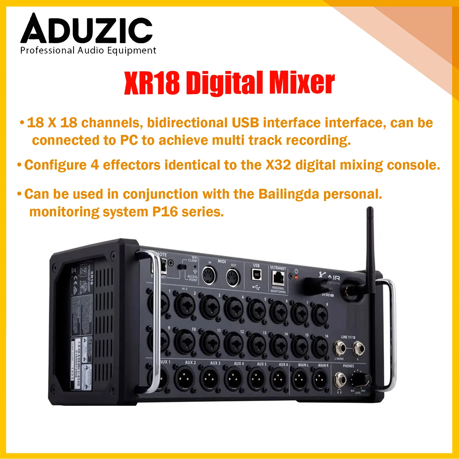 Air 1:1 XR18 Multi-track Sound Table XR16 Mixing Console Digital Mixer Audio WiFi Professional Consolas Portátiles Contrôleur