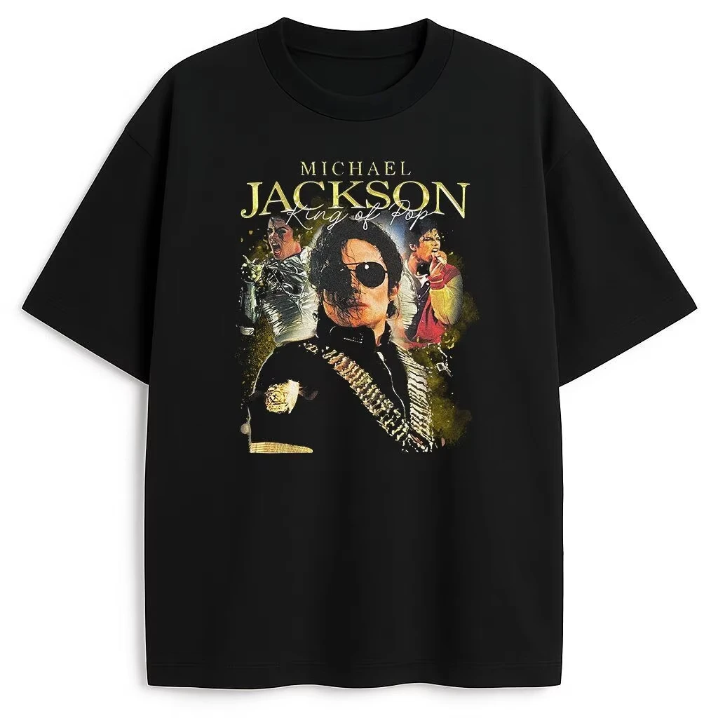 Michael Jackson Thriller Cotton TShirt Retro Streetwear Hip Hop Black Men's Clothing Women Clothing Tee 2026 Summer New T Shirt