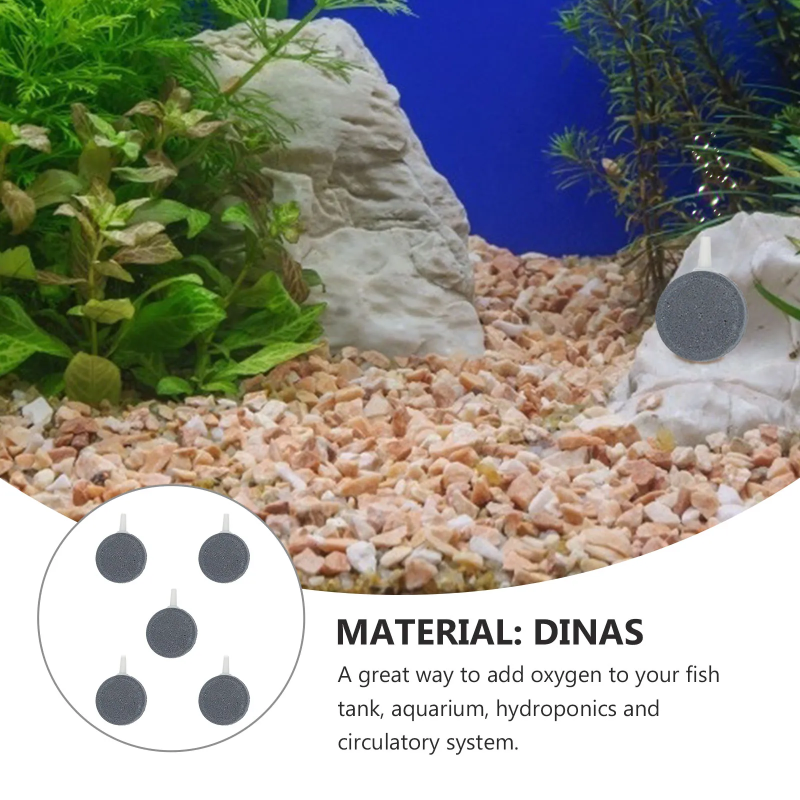 

Oxygenated Bubble Stone Diffuser for Fish Tank Aquarium Air Gravel Supply Bubbler Diffusers Small Dense Bubbles Practical