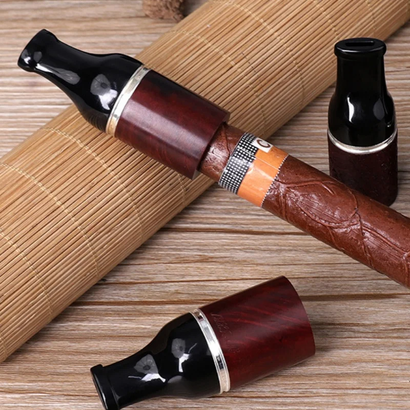 

Wooden Cigar Filter Tip Accessories for 40-52 Ring Size Cigars, Made from Heather Wood