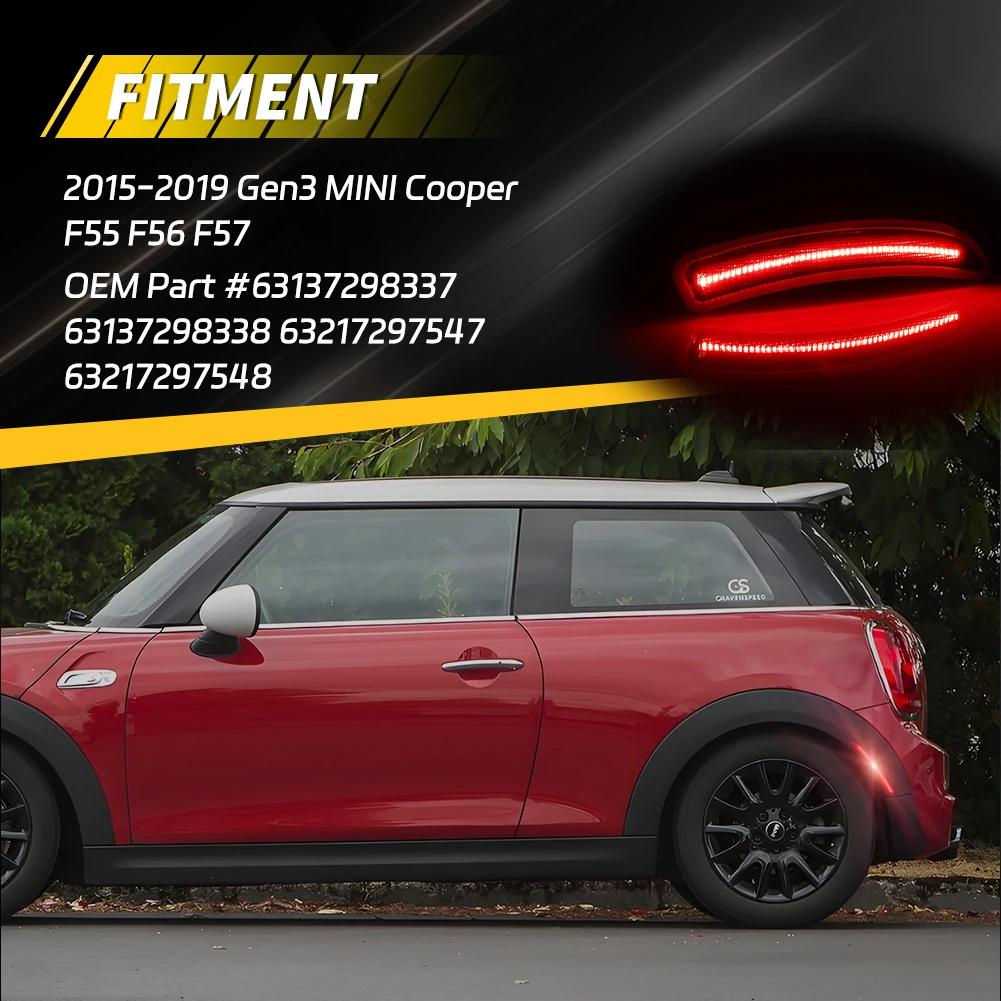 2Pcs For 2014 2015 2016 2017 2018 2019 Gen3 MINI Cooper F55 F56 F57 Front/Rear Side Marker Light Fender Light Reflector W/LED