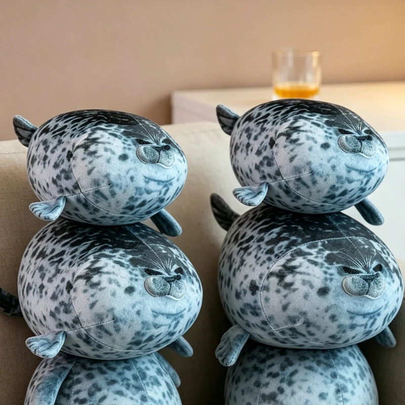 Peluche de Foca Adorable y Gruesa de 20/30cm, Divertida Almohada de Foca Pequeña y Hermosa, Juguete de Peluche de Foca León, Regalos Creativos de Cumpleaños