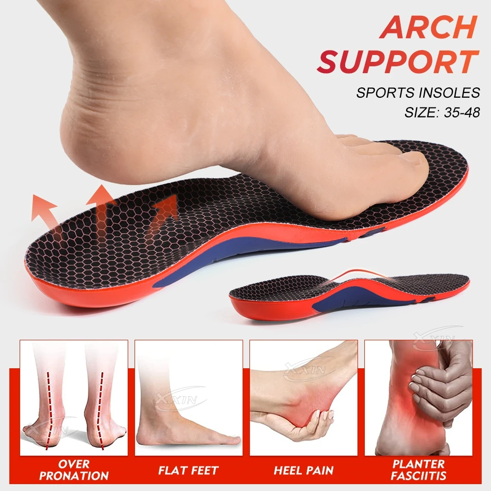 【Xxin】Arch Support Insole Poron Shock Absorption Flat Feet Shoe Pad Heel Pain Relief Size 35-48