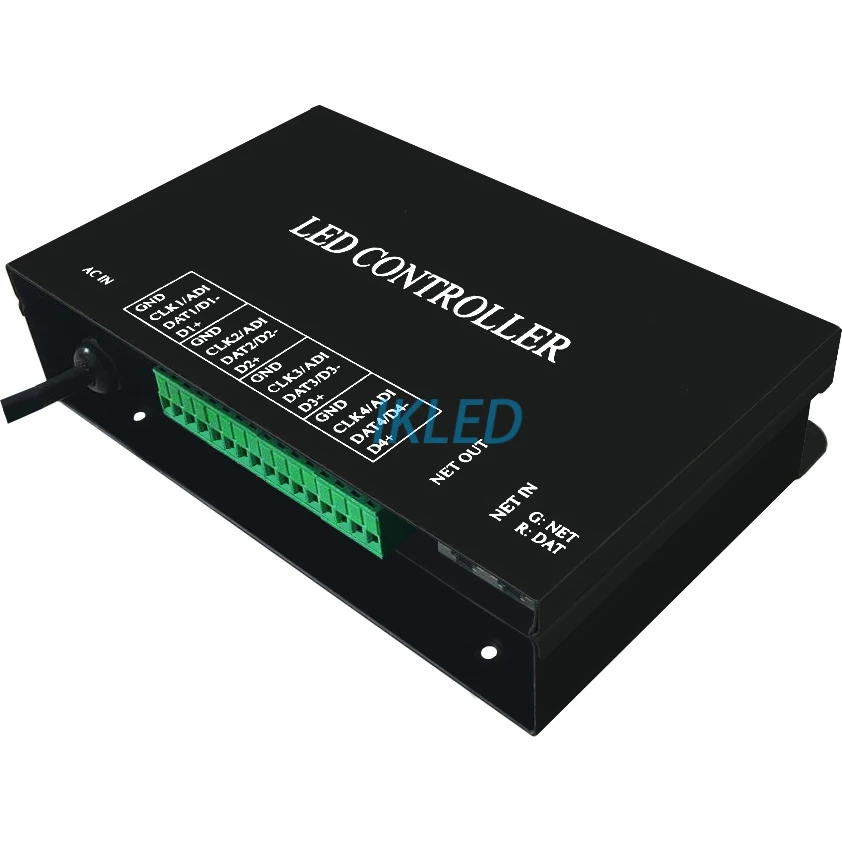 led 4 ports artnet controller DMX to SPI,4 ports 24 universes 4080 pixels,support Madrix,Resolume,Jinx,Xlights,artnet protocol