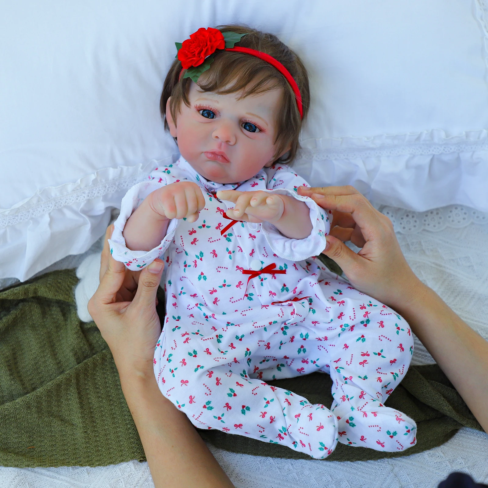 ตุ๊กตาเด็กทารกเกิดใหม่ - ตุ๊กตาซิลิโคนเหมือนจริงขนาด 22 นิ้ว ตุ๊กตาเด็กแรกเกิดเหมือนจริงพร้อมตัวนุ่ม ของเล่นตุ๊กตาเด็กทารก ของขวัญ