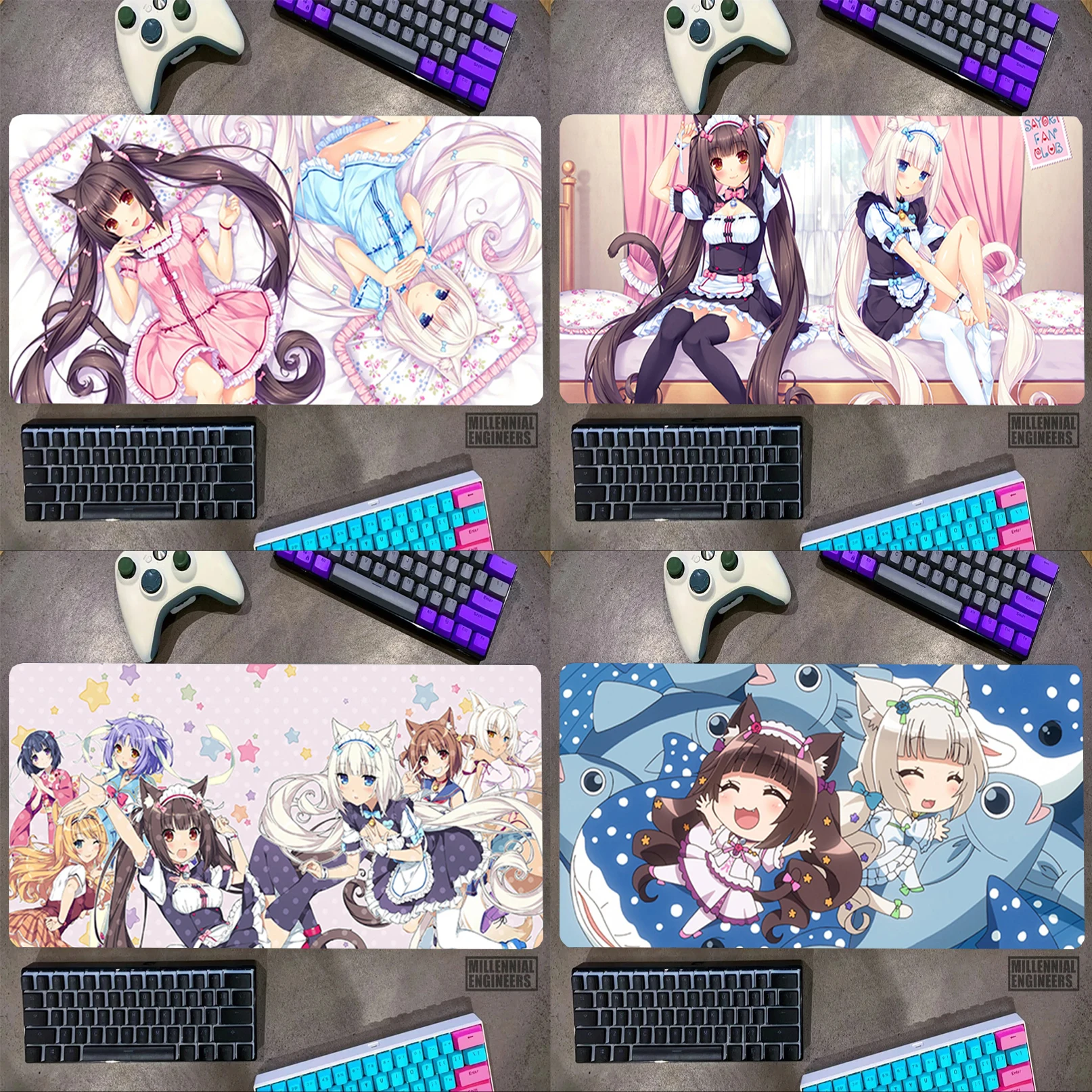 Kawaii Anime Game NEKOPARA Mouse Pad Office Accessories Big Mousepepad Premium Mousepad Keyboard Desk Mat Gaming Mats Gamer Xxl