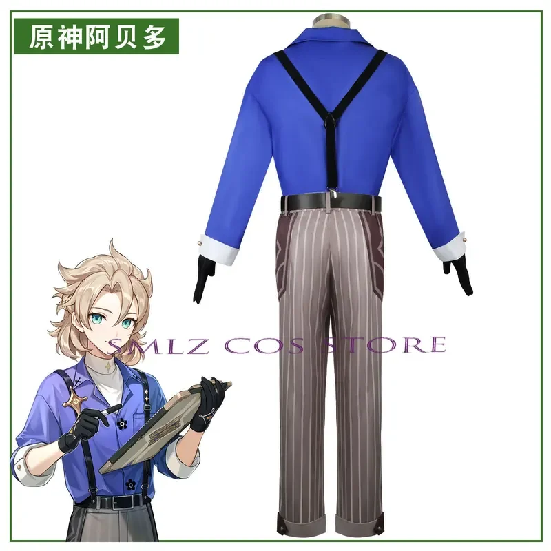 Impact Cospaly Anime Albedo Cosplay Costume Wig Blue Uniform Daily Son Albedo Rompers Halloween Party Outfit or Women