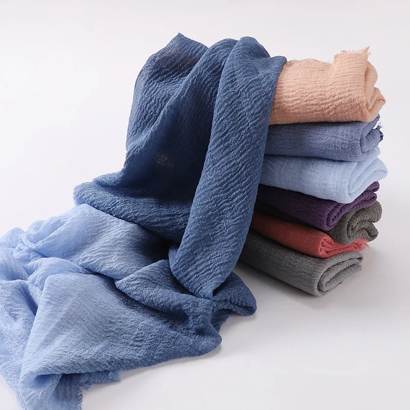 

Gradient Color Cotton Linen Scarf Travel Camping Shade Long Scarves Shawl Head Wraps Headscarf Neckerchief Women Muslim Hijabs