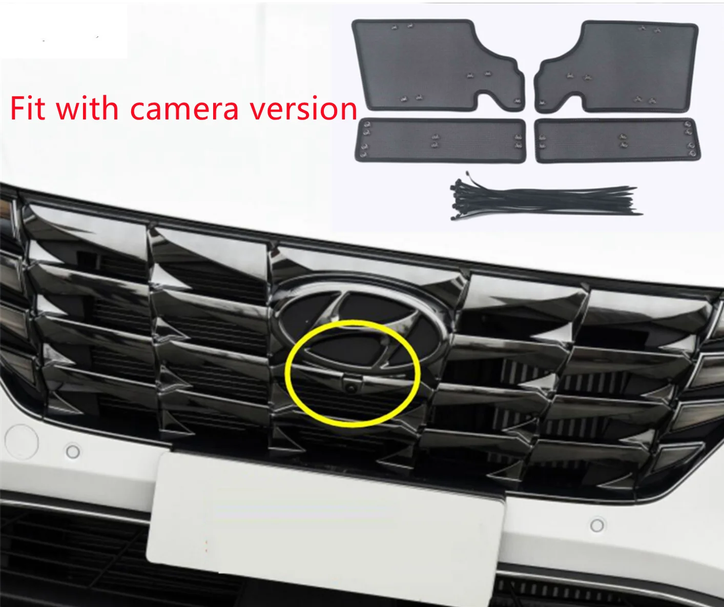 

For Hyundai Tucson NX4 2021 2022 Accessories Exterior Car Middle Insect Screening Mesh Front Grill Insert Net Anti-mosquito Dust