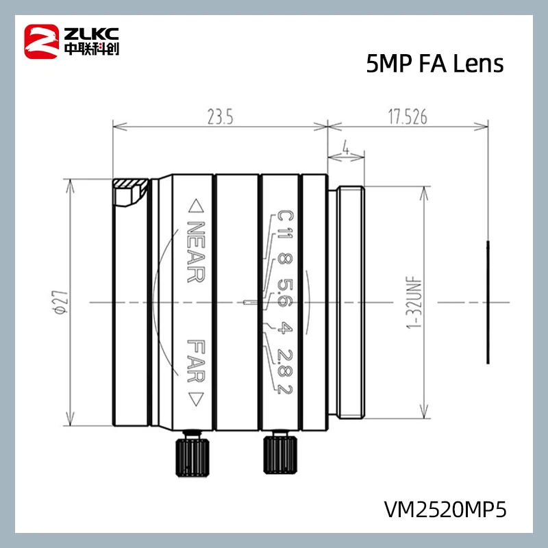C Mount 25 Mm Bằng Tay Lris HD Cho Năm 1/1. 8 "Pháp Cao Performace 5 Mega Pixel Thị Giác Máy Cố Định Độ Dài Tiêu Cự Ống Kính