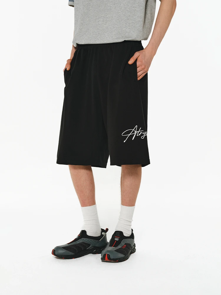 

ATRY Qui Dry orts Sports Pants Embroidered Casual Five-Quarter Outdoor Loose Trousers for Men Summer New Sle Loose Fit