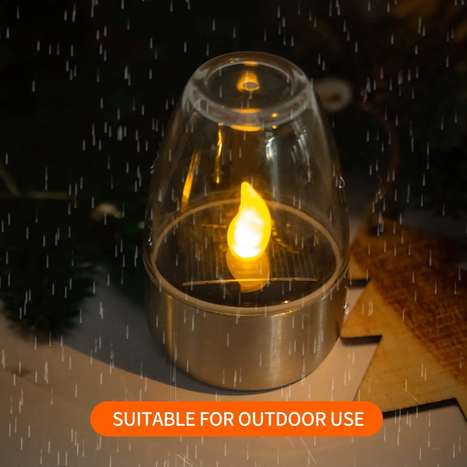 Flameless Candle Tea Light Solar Powered Flickering Candle Light Waterproof Dusk to Dawn Outdoor Lighting for Garden Party Home