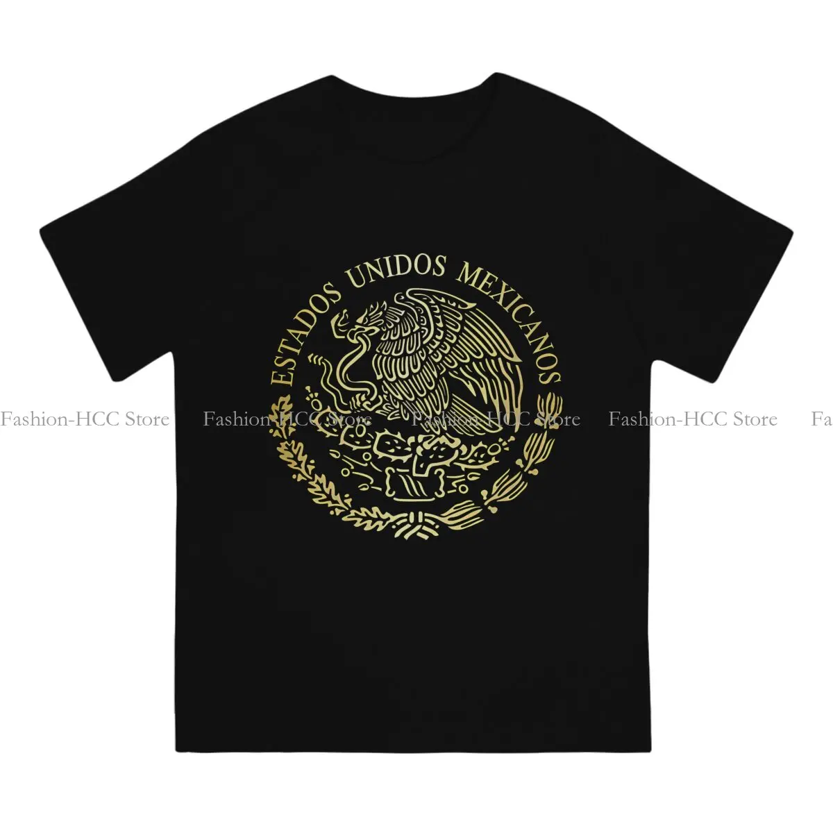 GOLD SHIELD Unique Polyester TShirt Mexican Flag Top Quality Creative Graphic  T Shirt Short Sleeve