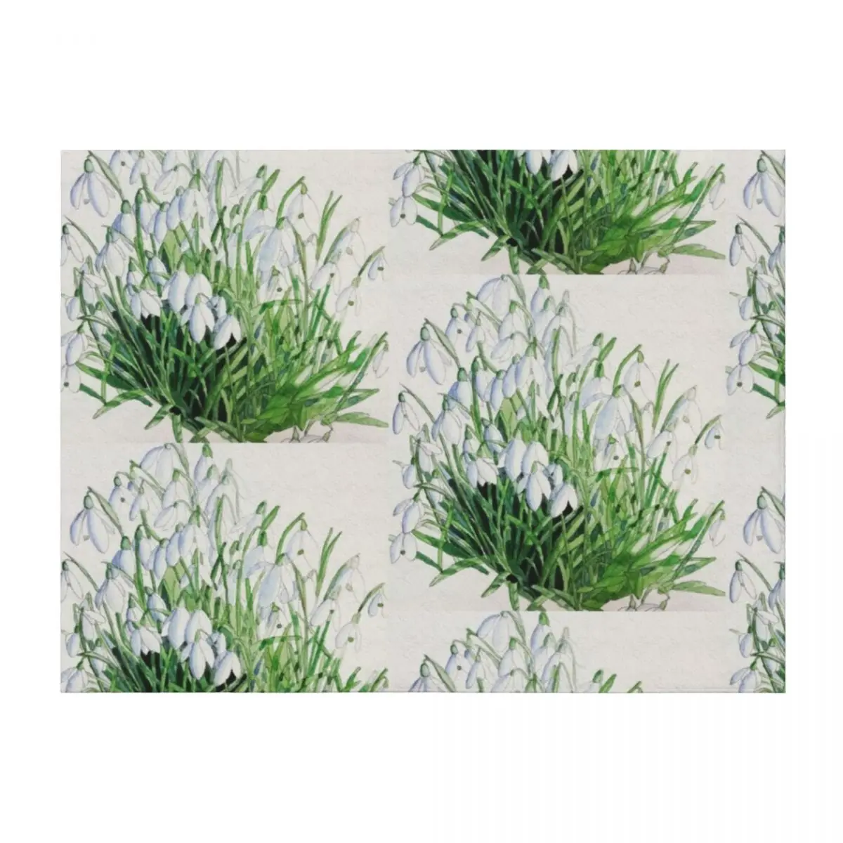 

Snowdrops watercolour painting Throw Blanket Decorative Beds Sofa Quilt Blankets Sofas Of Decoration For Baby Blankets