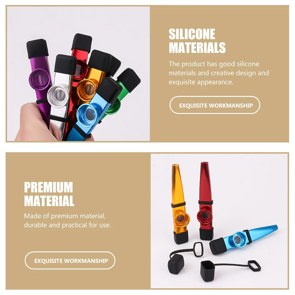 

6Pcs Kazoo Cover Set Premium Feel Silicone Protective Cover for Kazoo Non-Slip Comfortable Use Stylish Home Music Tool