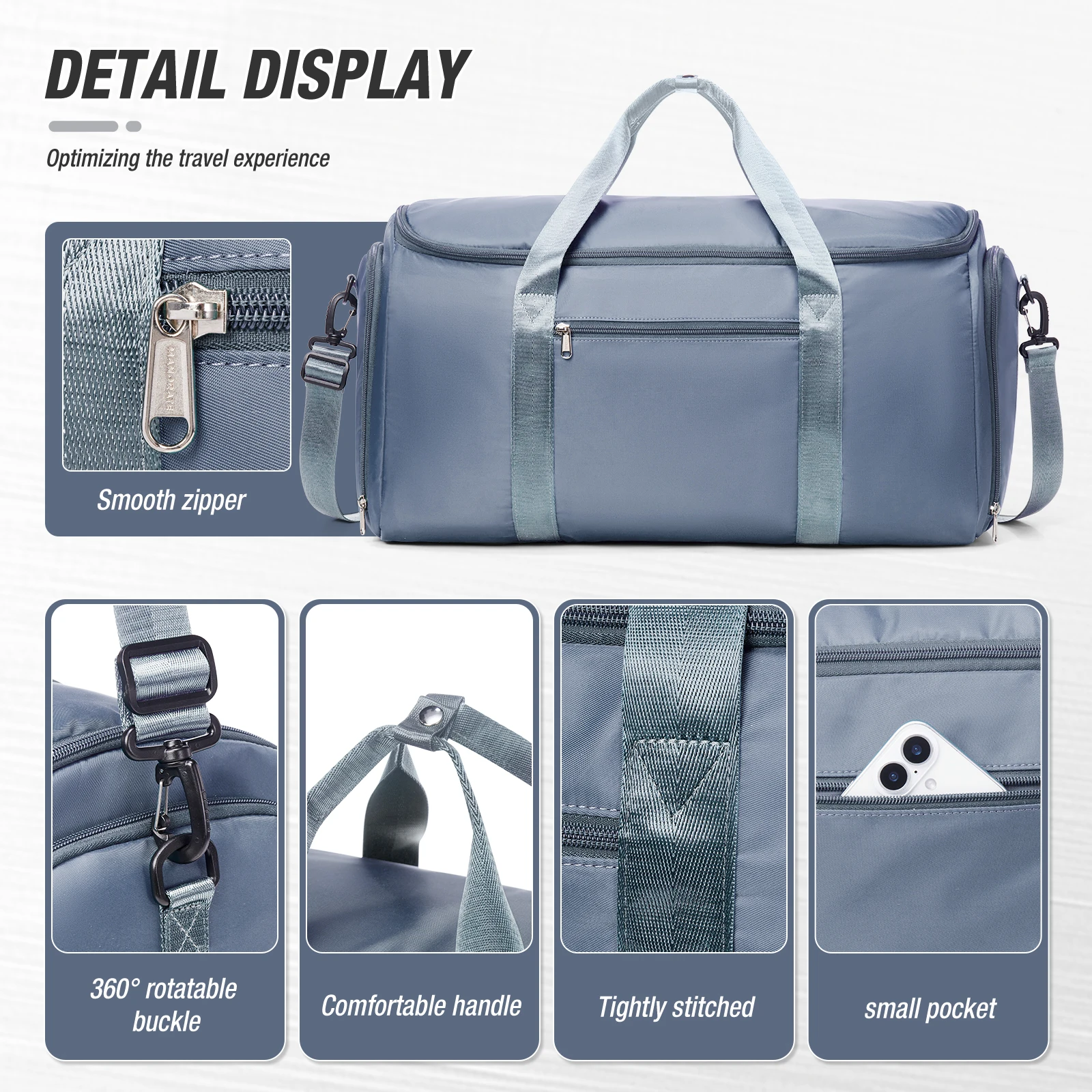 Foldable Travel Bag for Men, Convertible Carry on Duffel Bag, Hanging Garment Suit Bag Business Travel Bag Travel Clothing Bag view 4