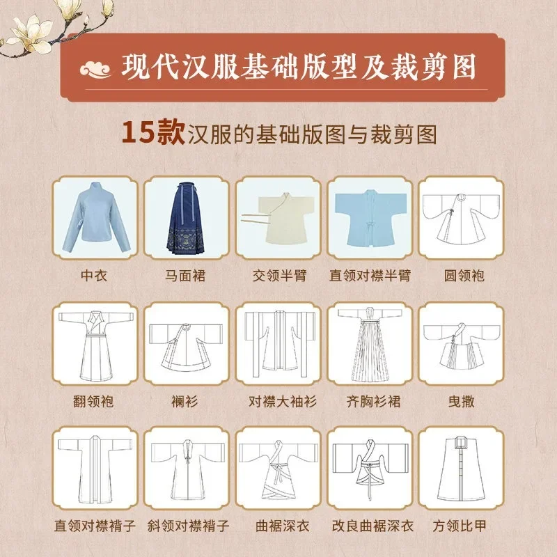 Chinese Traditional Clothing Tutorial Book Hanfu Pattern Making and Cutting Guide Chinese Ancient Clothing Structure Atlas