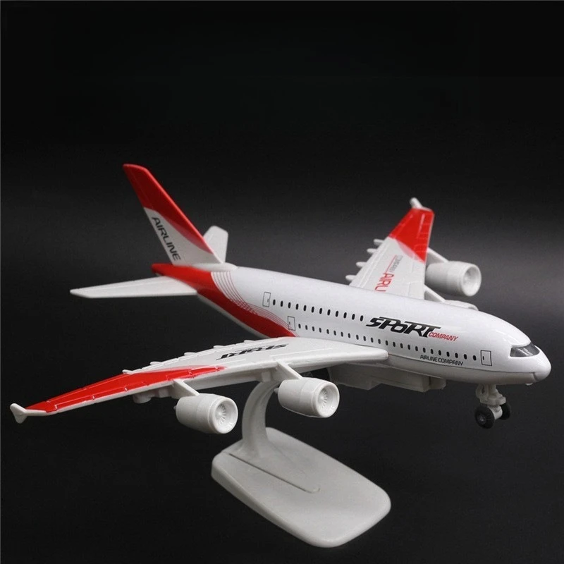 

Модель самолета Airbus 380 в масштабе 1:64, 23 см, из сплава, с подставкой, светом и музыкой, игрушка