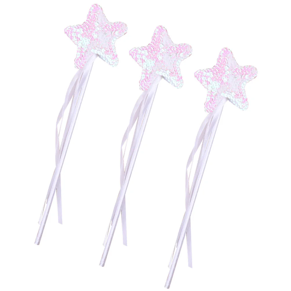 3 Pcs Girls Toys Fairy for Children Sequins Cosplay Decorative Plastic Party Kids Sticks Adorable