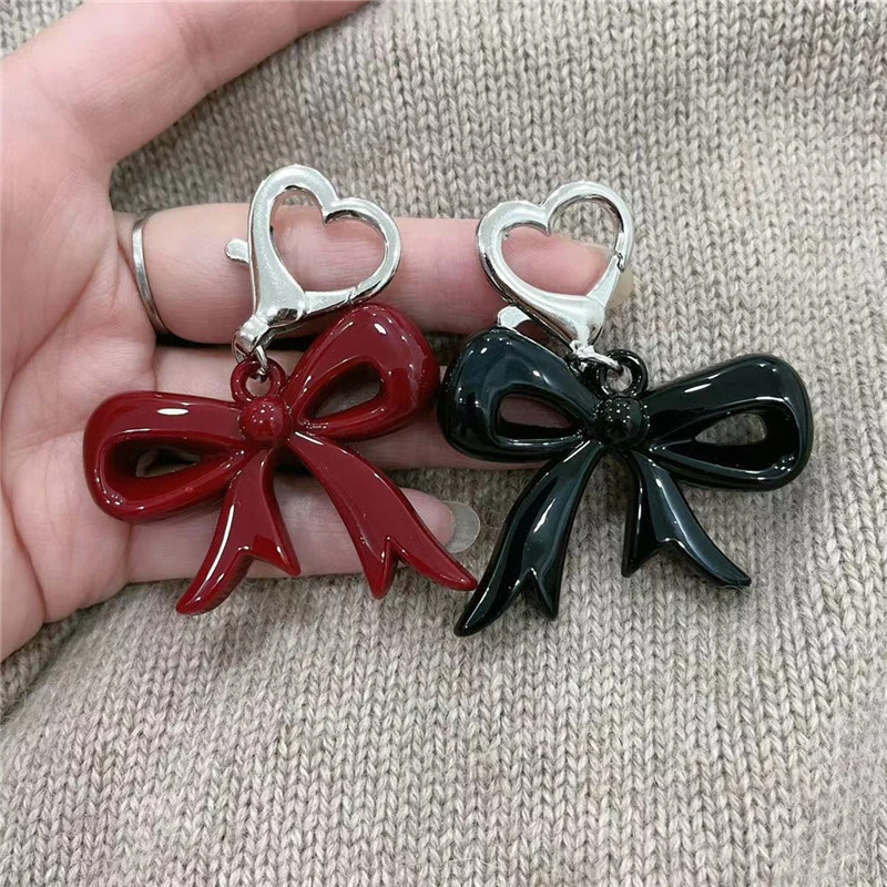 1Pc Fashion Colourful Bow Pendant Simple Niche Car Keychain Bag With Charm Accessories Fine Mobile Phone Pendant Gifts