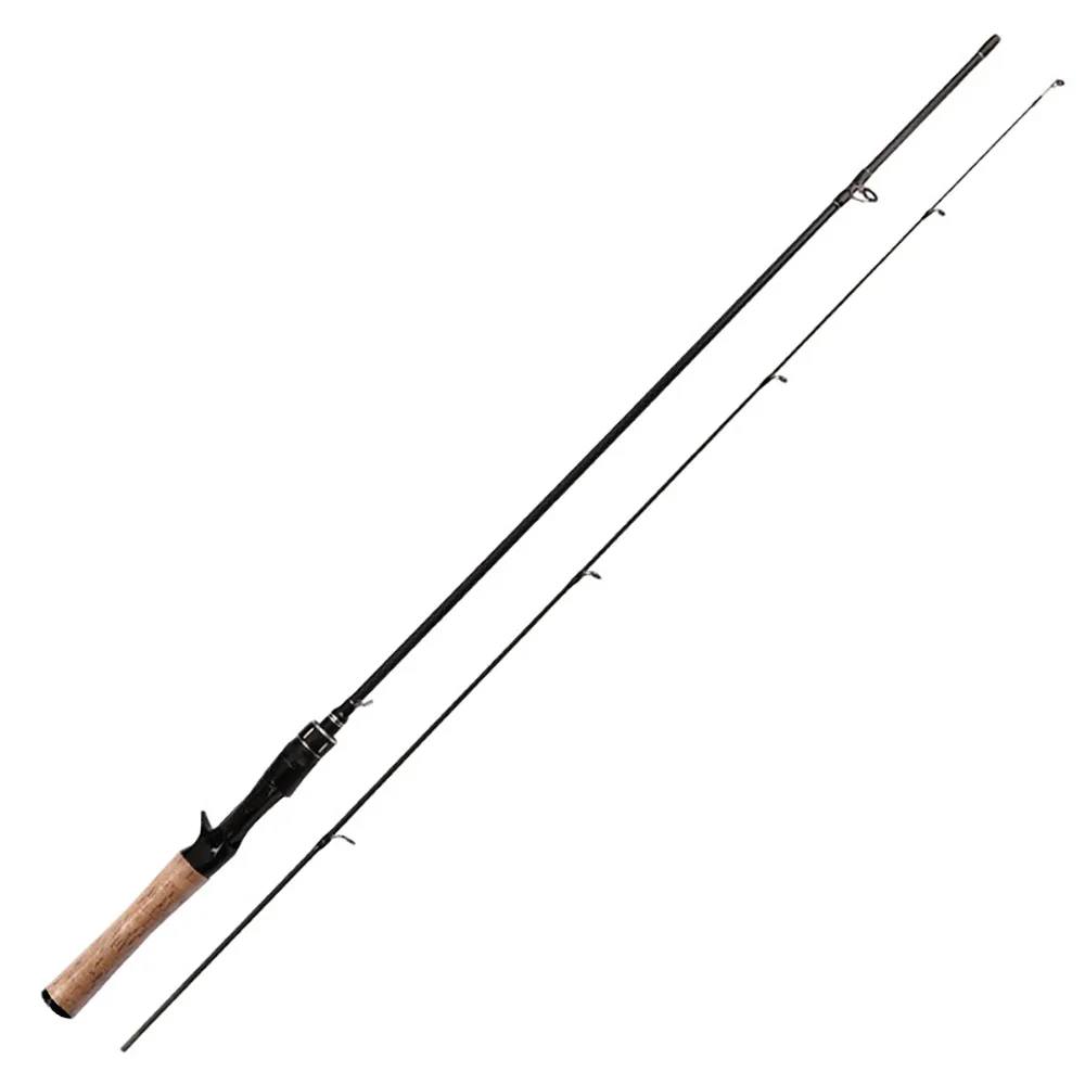 Baitcasting Spinning Travel Fishing Rods High Carbon 2Section Solid Tip Pole Bait 0.5g-8g 2-8LB Wood Handle Trout Pesca