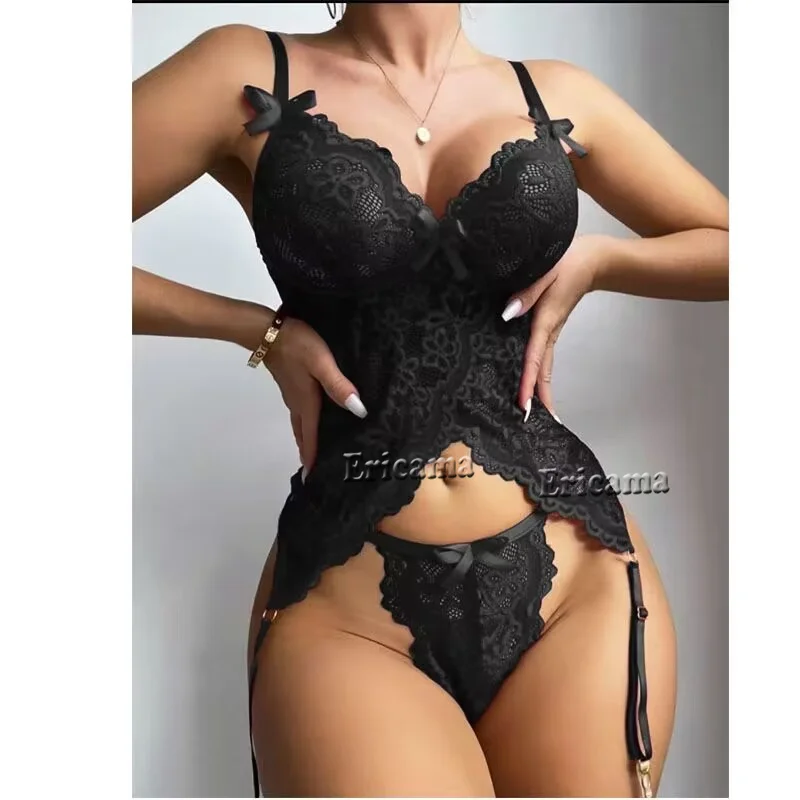 Erotic Sexy Lace Bra And Panty Set Underwear Transparent Bra Exotic Sets Sexy Thong Woman Porn Fancy Sensual Luxury Lingerie