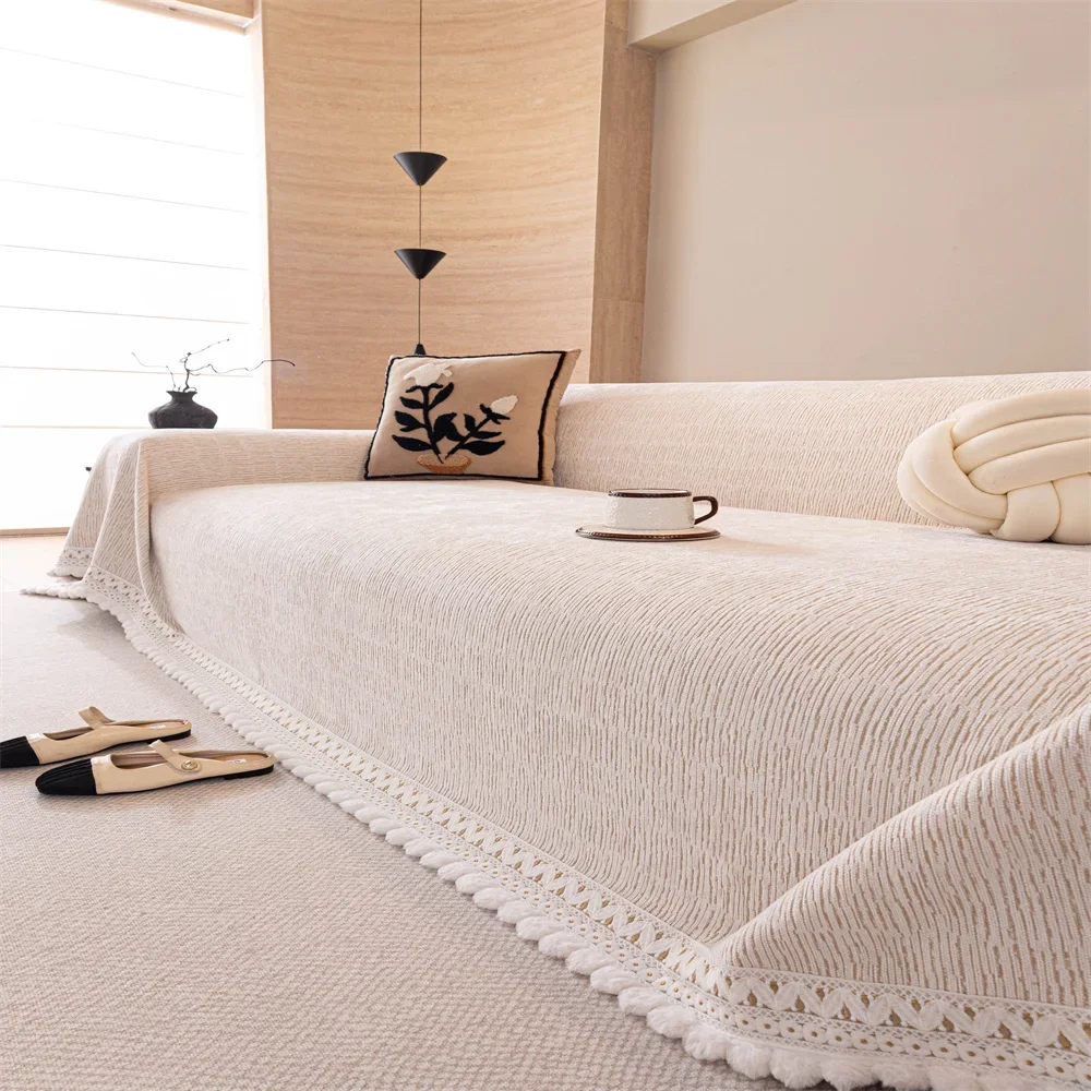 2026 Retro French Style Light Luxury Sofa Cover Universal Non-Slip All-Season Fabric High-Quality Sofa Slipcover Anti-Cat