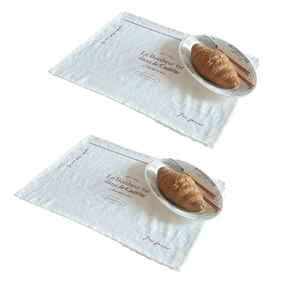 New Soft Printed Placemats Cotton Square photo background cloth French Western Food Mats Table Decor